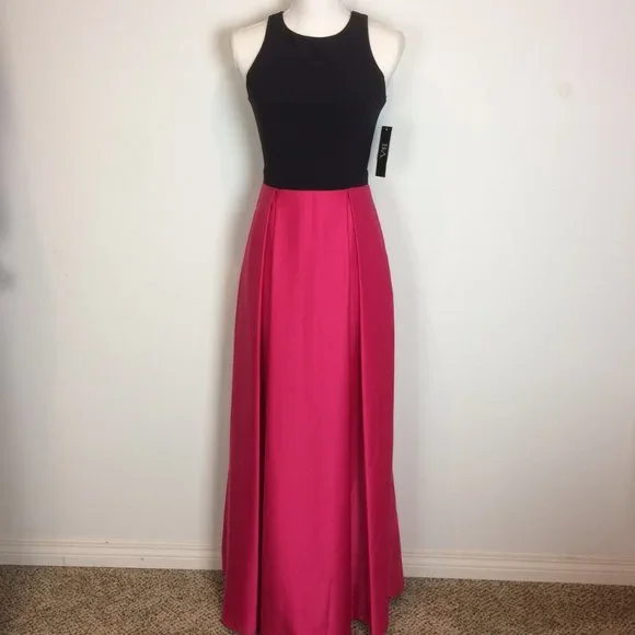 Betsy & Adam Black and Pink Gown - NWT - Picture 5 of 9